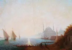 Amadeus Barth, Sunrise Over the Bosphorus, Oil on canvas
