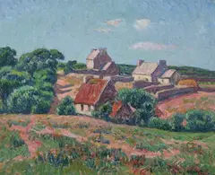 Henry Moret, Fermes Près des Ploermel, Oil on canvas