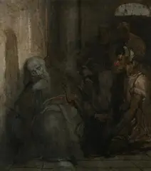 Thomas Couture, Study for the Death of Belisaire, STUDY FOR THE DEATH OF BELISAIRE, oil on canvas
