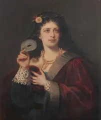 Adolf Jebens, Portrait of a Venetian Lady, Oil on panel