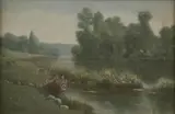 Luigi Fabron, Spring Landscape, Oil on canvas