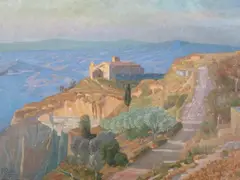 Knud Sinding, Hilltop Villa, Oil on canvas
