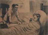 Antonio Gattorno, Hospital, Charcoal on paper