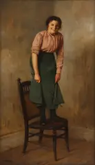 Charles Spencelayh, Untitled, oil on canvas 61 x 36cm