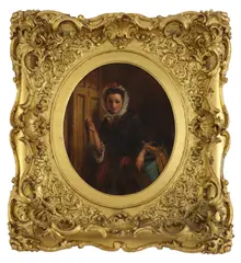 Untitled by Abraham Solomon, oil on panel, sold Sep 2023