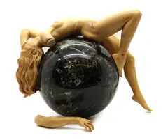 Ian Norbury, Untitled, on a revolving marble sphere