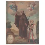 San Ciro Con Donante, MÉXICO, SIGLO XVIII, Óleo sobre tela