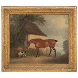 Paisaje Con Caballo y Perro, INGLATERRA, SIGLO XIX, Óleo sobre tela