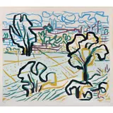 Alfredo Zalce, Poblado, 1967, Serigrafía 41 / 60