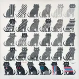 Pedro Friedeberg, Cats of all nations unite! (¡Gatos de todas las naciones únanse!), Serigrafía 96 / 120