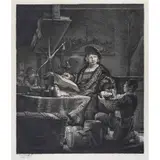 Rembrandt van Rijin, Jan Uytenbogaert (The Gold Weigher), 1693, 1639, Grabado a la punta seca sin número de tiraje