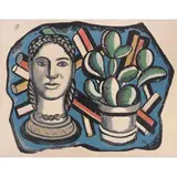 Fernand Léger, Tête et cactus (Cabeza y cactus), Serigrafía, edición de 1000