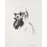 Rafael Coronel, San Francisco de Perfil, Serigrafía sobre papel hecho a mano P. A