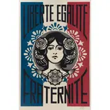 Shepard Fairey, Liberté, egalité, fraternité (Libertad, equidad, fraternidad), Litografía sin número de tiraje