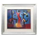 A. Gómez Oropeza, Invocando al fuego, Óleo sobre tela