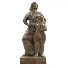 Mujer, niño y paloma by Juan Cruz Reyes, Escultura en bronce P / A, offered Jul 2022