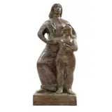 Juan Cruz Reyes, Mujer, niño y paloma, Escultura en bronce P / A