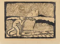 Wilhelm Morgner, Auktion 442, Los 1071, 1912, Linolschnitt auf Pergamentpapier