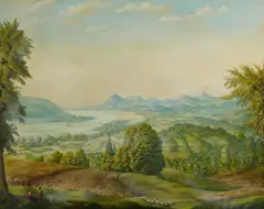 "Spätsommertag am Rhein" by Carlo Mense, Öl auf Leinwand, sold Nov 2019