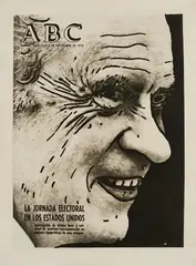 Nixon by C. O. Paeffgen, 1972, Acryl über Fotografie auf Leinwand auf Holz aufgezogen, sold Feb 2021