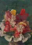Wilhelm Schmurr, Blumenstillleben, 1932, Öl auf Karton