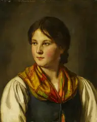 "Dirndl" by Franz Defregger, Öl auf Holz, sold Nov 2019