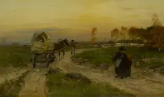 Oscar Adolfowitsch Hoffmann, Estnische Bauern auf dem Heimweg vom Markt, Öl auf Leinwand