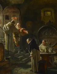 Eduard von Grützner, "Nach schwerer Sitzung", Öl auf Leinwand