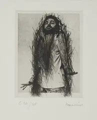 Selbstbildnis by Arnulf Rainer, Radierung auf Velin, sold Oct 2020