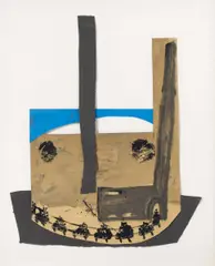 Felix Droese, Auktion 442, Los 1206, 1982, Öl auf Papiercollage aus verschiedenen Kartons