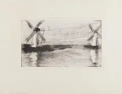 Mühlen by Emil Nolde, 1922, Radierung auf JWZANDERS 1914 (Wasserzeichen), sold Nov 2019