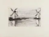 Emil Nolde, Mühlen, 1922, Radierung auf JWZANDERS 1914 (Wasserzeichen)