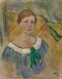 Johann Walter-Kurau, Portrait einer Dame vermutlich aus der Berliner Gesellschaft vor Dünenhintergrund, Öl auf Leinwand