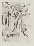 Max Pechstein, Yali V (Das Mädchen auf der Flucht), 1923, Kaltnadelradierung auf Velin