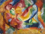 Wilhelm Morgner, Astrale Komposition VI, 1912, Öl auf Malkarton