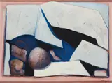 Richard Gessner, Ohne Titel (Felsen bei Zahara), 1975, Öl auf Leinwand