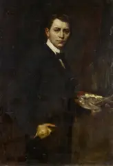 Otto Propheter, Selbstportrait des Künstlers, Öl auf Leinwand
