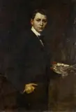 Otto Propheter, Selbstportrait des Künstlers, Öl auf Leinwand