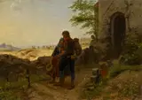 Karl Hübner, Abschied der Auswanderer, Öl auf Leinwand