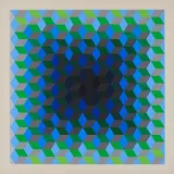 Ion 4 by Victor Vasarely, 1969, Farbserigrafie auf leichtem Karton, sold Mar 2020