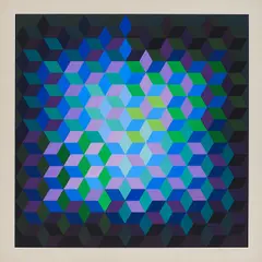 Ion 2 by Victor Vasarely, 1969, Farbserigrafie auf leichtem Karton, sold Mar 2020