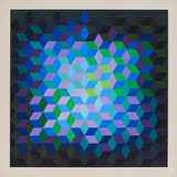 Ion 2 by Victor Vasarely, 1969, Farbserigrafie auf leichtem Karton, sold Mar 2020