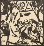 Christian Rohlfs, Bergrpedigt, 1916, Holzschnitt auf Velin