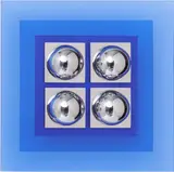 Hugo Demartini, Auktion 442, Los 1193, 1968/71, Objekt aus geschichtetem blauem Acrylglas mit montierten verchromten Quadraten und Halbkugeln