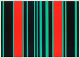 Günter Fruhtrunk, Trennende Rot (Aus: "Farbbewegungen"), 1970, Farbserigrafie auf Halbkarton