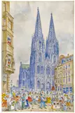 Carl Rüdell, Rosenmontag vor dem Kölner Dom