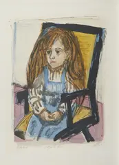 Otto Dix, Sitzendes Kind, 1964, Farblithografie auf Van Gelder Zonen Maschinenbütten (Wasserzeichen)