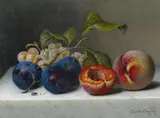 Emilie Preyer, Früchte auf einer Steinplatte