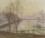 Otto Modersohn, Dämmerung - Blick aus dem Atelierfenster nach Osten