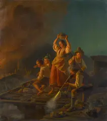Freiheitskampf einer Tiroler Familie by Carl Friedrich Moritz - genannt "Feuermüller" Müller, Öl auf Leinwand, sold Nov 2019